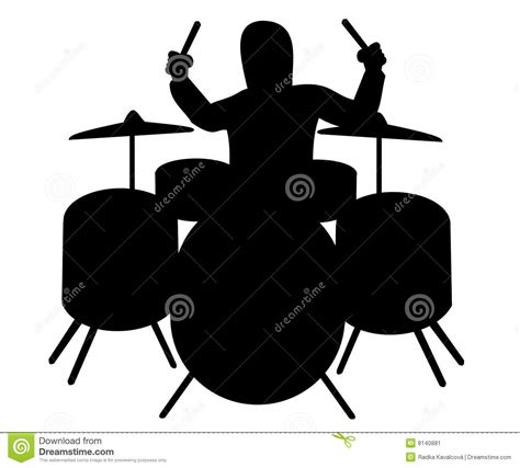 Perfect for friends & family to wish them a happy birthday on their special day. Silhouette of drummer stock vector. Illustration of ...