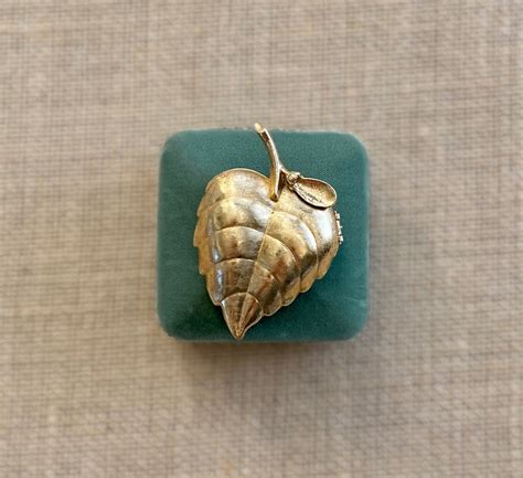 Vintage Avon Leaf Perfume Pin Brooch Etsy