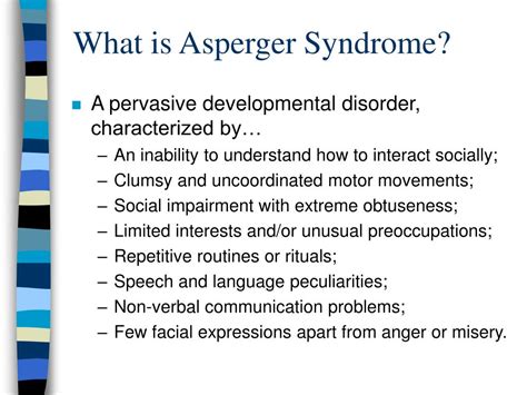 Ppt Asperger Syndrome Characteristics And Considerations Dickey Lamoure Special Education Unit