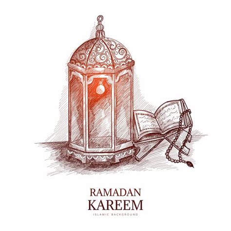Free Vector Hand Drawn Sketch Ramadan Kareem Greeting Card