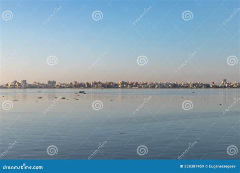 Lake Timsah Panoramic Photo Taken On A Sunny Day Stock Image Image