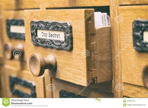 Old Wooden Archive Files Catalog Drawer Files Stock Image Image Of