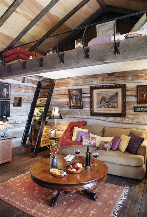 Cozy Cabin With Loft Tiny House Interior Cabin Living Cabin Loft