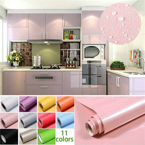 WALLPAPER STIKER DAPUR ANTI AIR, ANTI MINYAK DAN TAHAN API GLOSSY POLOS