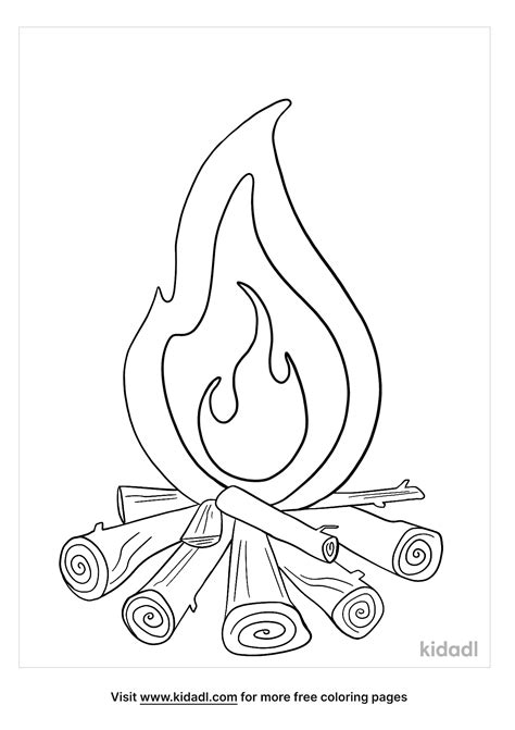 Campfire Coloring Pages For Kids