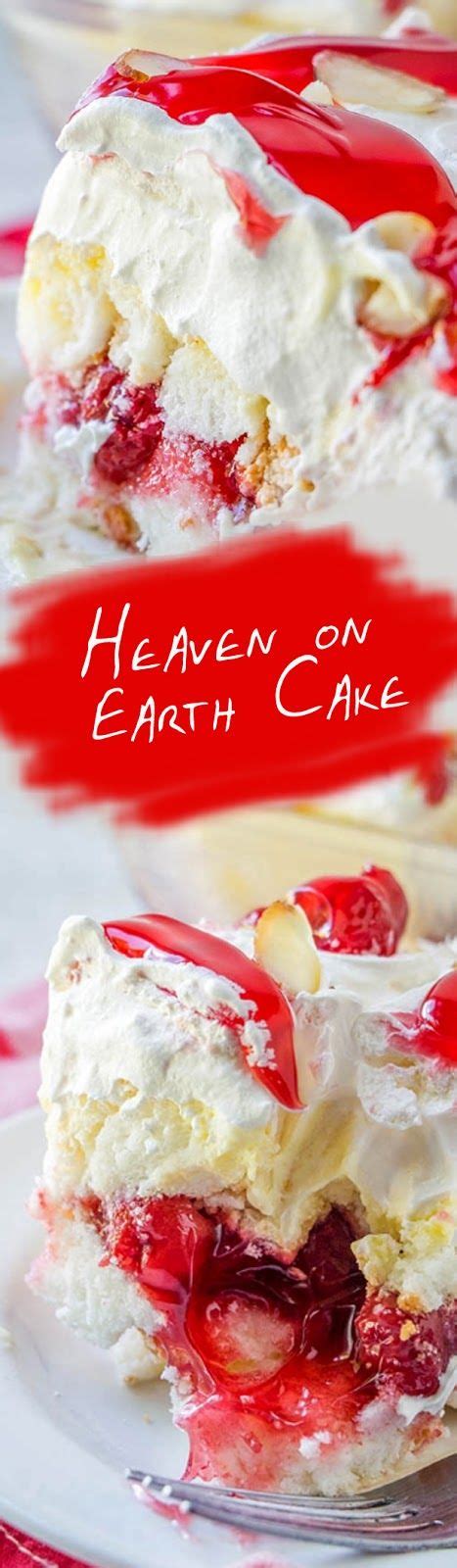 Tips on how to make cherry angel trifle the recipe calls for angel food cake but feel free to swap with pound cake, chocolate cake, vanilla sponge cake, brownies. Heaven on Earth Cake #cakesrecipes #recipes #foodrecipes # ...