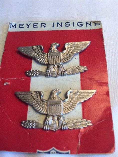Ww2 Era Us Army Colonel Insignia War Bird Meyer Shold R Form