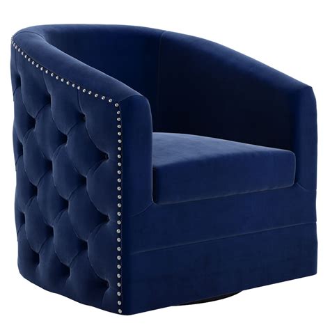 Nspire Tufted Velvet Swivel Accent Chair The Home Depot Canada