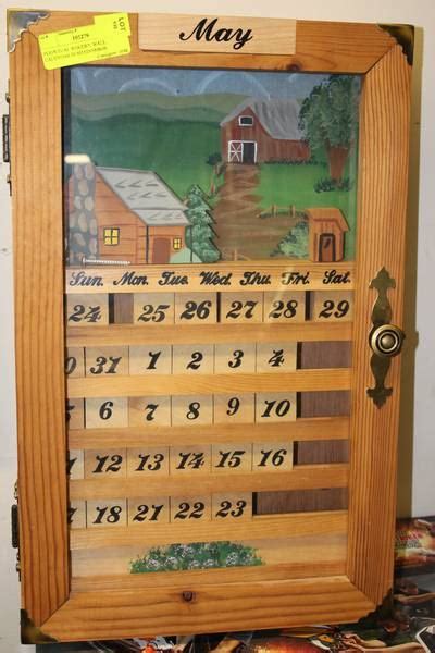Perpetual Wooden Wall Calendar In Shadowbox