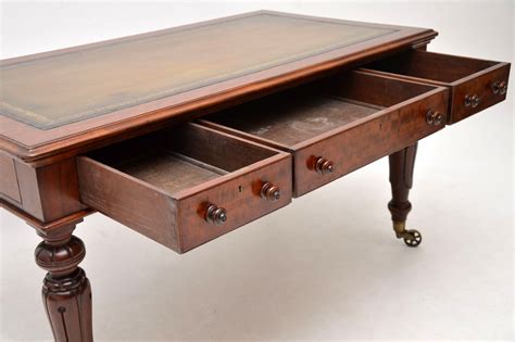 Home office computer desks & modern writing tables are you looking for a desk that is small enough for your home office but still has all the amenities of a large executive desk? Large Antique William IV Mahogany Leather Top Writing Table / Desk - Marylebone Antiques