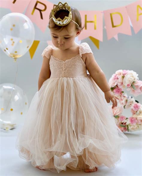 Dusty Coral Blush Flower Girl Dress Dresses Girls 1st Birthday Outfit