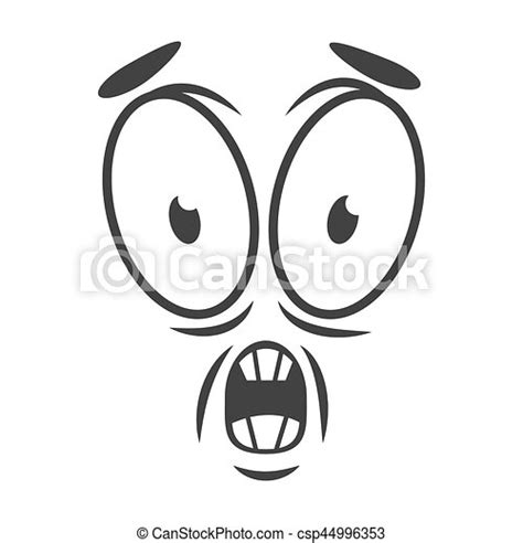Shocked Emotion Icon Logo Flat Style Simple Horrify Cartoon Face