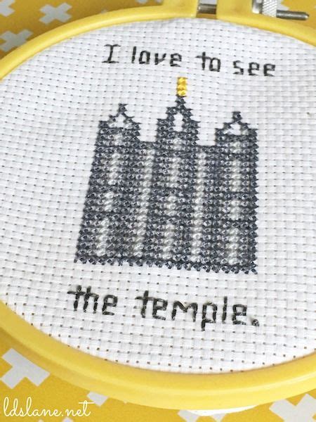 This cross stitch patterns was stitched on 14 count white aida and dmc embroidery floss. I Love to See the Temple - free cross stitch pattern by ...
