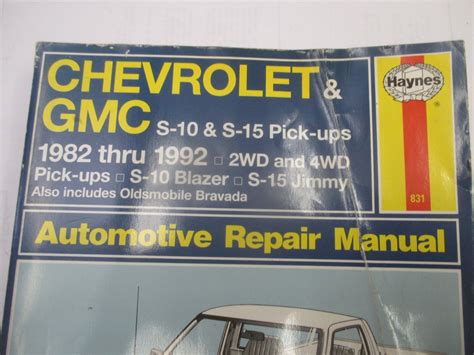 Haynes 24070 831 Chevrolet And Gmc S 10 And S 15 Pickups 1982 1993 Repair