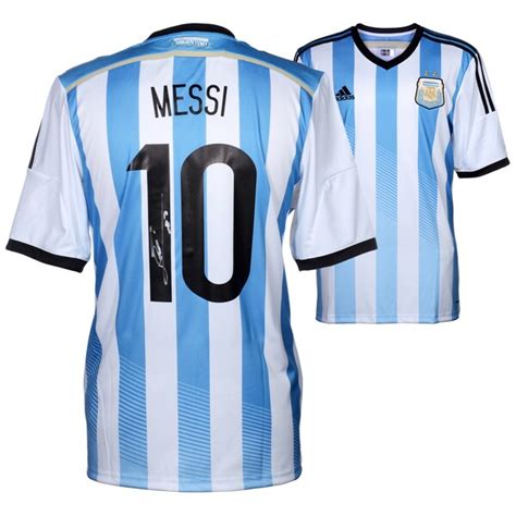 Lionel Messi Argentina Autographed Blue And White Back