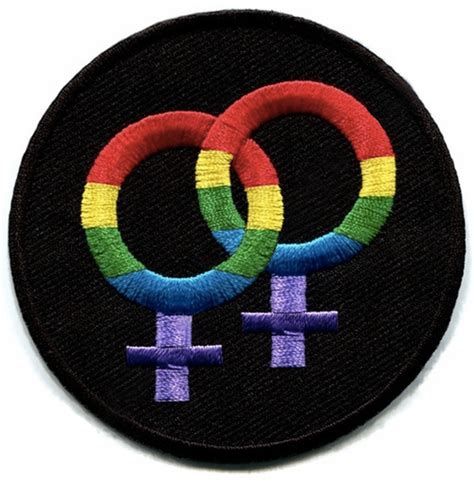 Black And Rainbow Round Double Female Lesbian Patch Lgbt Lesbian Apparel Accessories Pride
