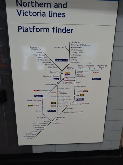 32 Northern And Victoria Line Platform Map At Euston Flickr