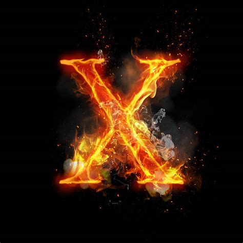 Letter X Fire Flame Burning Stock Photos Pictures And Royalty Free