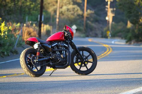 Red Harley Davidson Sportster Cafe Racer By Burly Brand