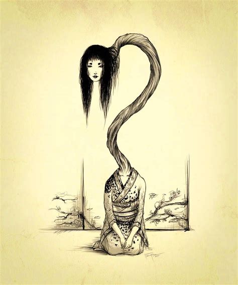 Rokurokubi Horror Art Scary Art Mythical Creatures Art