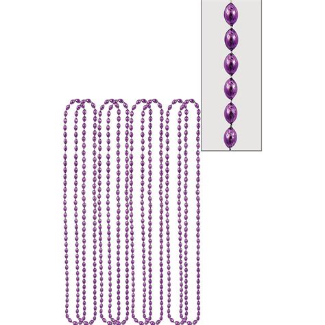 Metallic Purple Bead Necklaces 8ct Party City Summer Party Supplies