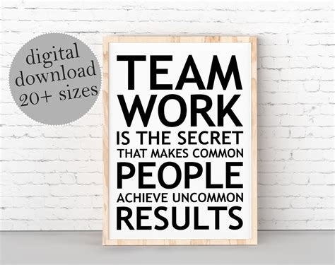 Teamwork Quotes For Office Motivational Quote For Team Etsy Uk