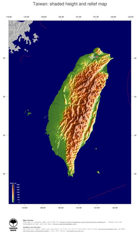Map Taiwan Ginkgomaps Continent Asia Region Taiwan