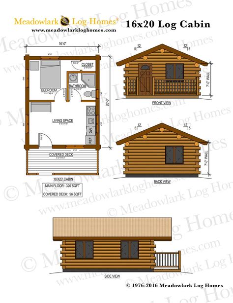 Detailed Plans 16x20 Cabin From Meadowlark Cabins Amish Made Log