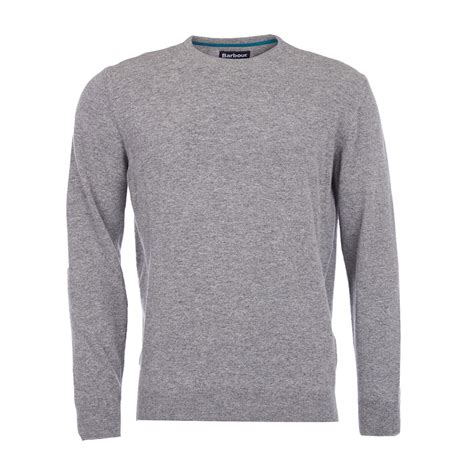 Barbour Essential Lambswool Crew Neck Sweater Grey Marl The Sporting