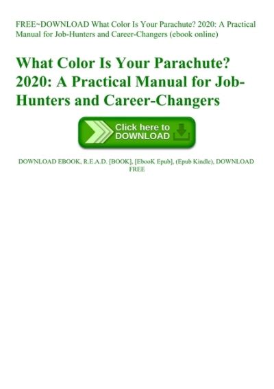 Freedownload What Color Is Your Parachute 2020 A Practical Manual For