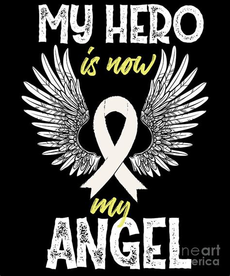 My Hero Is Now My Angel Lung Cancer Awareness Digital Art By Yestic
