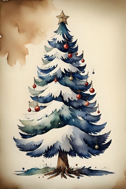 Vintage Christmas Tree Art Free Stock Photo Public Domain Pictures