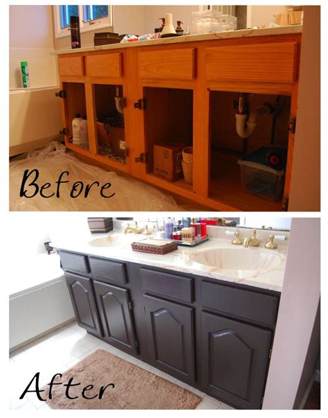 A simple way to transform the space is to paint the. Painting a Bathroom Vanity | Bathroom vanity makeover ...