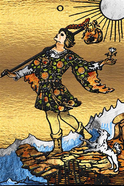 This art print features an illustration of the moon tarot card. Tarot - Major Arcana - The Fool Digital Art by Serge Averbukh