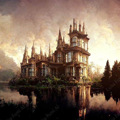 Gothic Castle On The Water Edge Luisa Fumi Digital Art