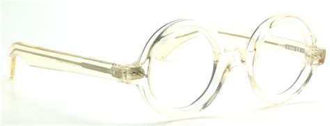 champagne coloured thick rimmed true round 180e style italian acetate eyewear by beuren big