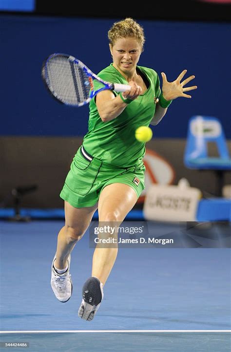 Kim Clijesters And Li Na In Action On January 30 2011 In Melbourne