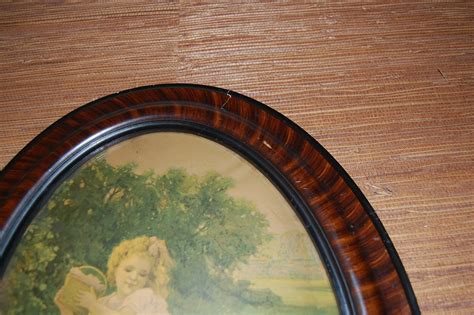 Antique Oval Picture Frame Convex Glass 1900 S Oval Etsy