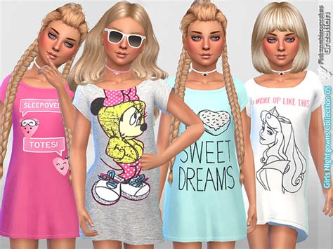 Girls Nightgowns Collection 05 By Pinkzombiecupcakes At Tsr Sims 4