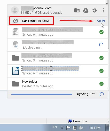 How to resolve Google Drive file sync issues - red cross mark?