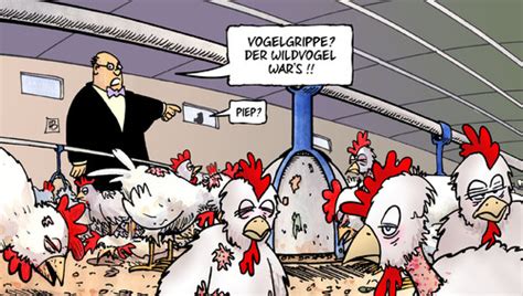 Doch was ist dran an der panikmache, die verbraucher verunsichert und gesunde tiere tötet? Vogelgrippe By Harm Bengen | Business Cartoon | TOONPOOL
