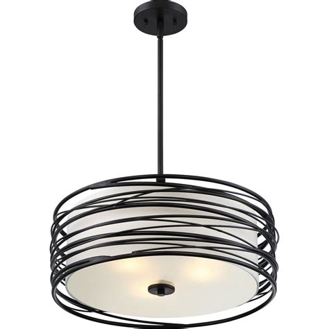 Vintage industrial metal ceiling pendant shade modern hanging retro light m0081. Quoizel Lighting Spiral Mystic Black Pendant Light with ...
