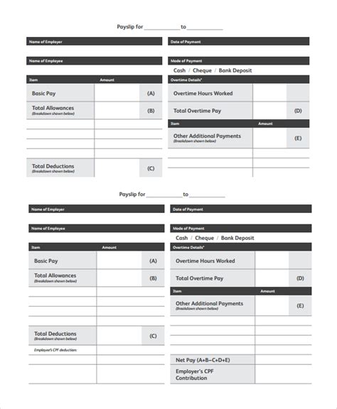 Sample Payslip Templates 8 Free Documents Download In Pdf Word