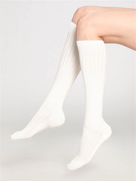 Lyst Falke Ribbed Knee High Socks In White