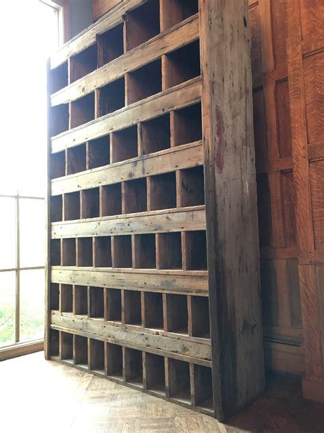 Large Rustic Wood Cubby Unit Primitive Farmhouse Storage Industrial