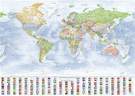 Politische Weltkarte 140 X 100 Cm