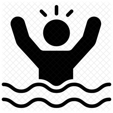 Drowning Man Icon Download In Glyph Style