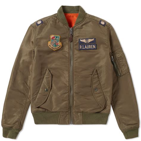 Polo Ralph Lauren Vintage Military Bomber Jacket Bohemian Olive End