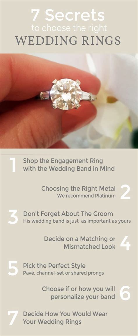 the 7 secrets to wedding rings info sheet with instructions on how to choose an engagement ring