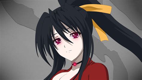 Anime High School Dxd Akeno Himejima Red Eyes 1080p Wallpaper